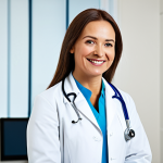 Medical Professional in a Clinic**

"A compassionate doctor wearing a white coat and stethoscope, smiling gently at a patient in a modern, well-lit clinic, demonstrating empathy, fully clothed, professional attire, safe for work, appropriate content, perfect anatomy, natural proportions, medical photography, high quality, family-friendly."

**