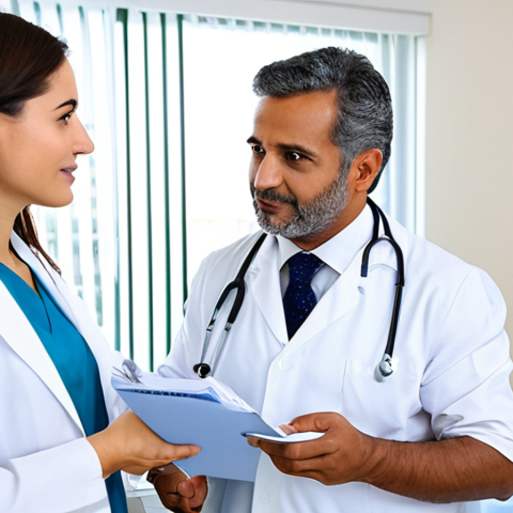 다발성 경화증 치료 병원 추천 - Hospital Consultation**

"A Spanish-speaking doctor in a clean, modern hospital office, fully clothe...