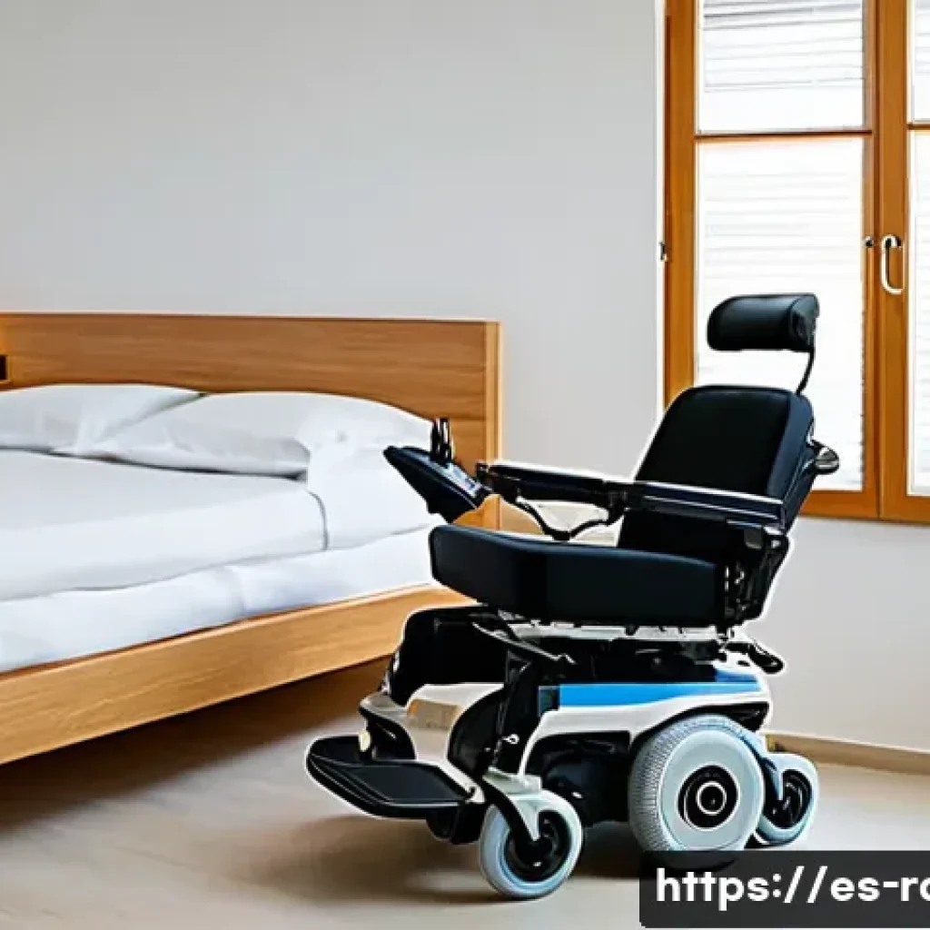 루게릭병 환자 케어 방법 - A warm, bright Spanish home interior adapted for a patient with ALS, featuring safety handrails inst...