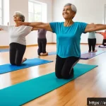 파킨슨병 치료비용 절감 팁 - A cozy community center in a Spanish-speaking neighborhood, where elderly Parkinson&rsquo;s patients parti...